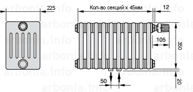 Схема (чертеж) радиатор